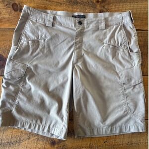 5.11 Tactical Mens Khaki Utility Cargo Shorts Pockets Cotton Blend Size 38